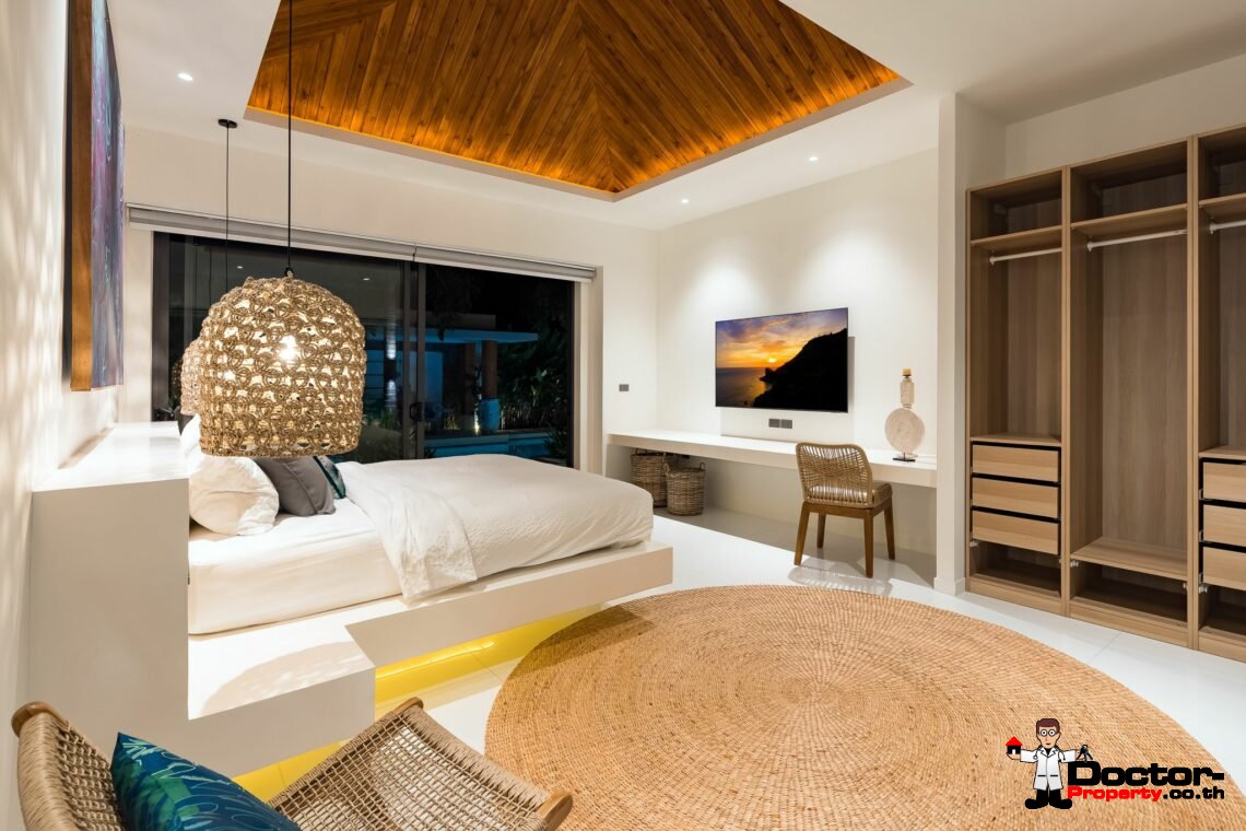 New Luxury Balinese Style Modern 3 Bedroom Pool Villa – Mea Nam, Koh Samui – For Sale